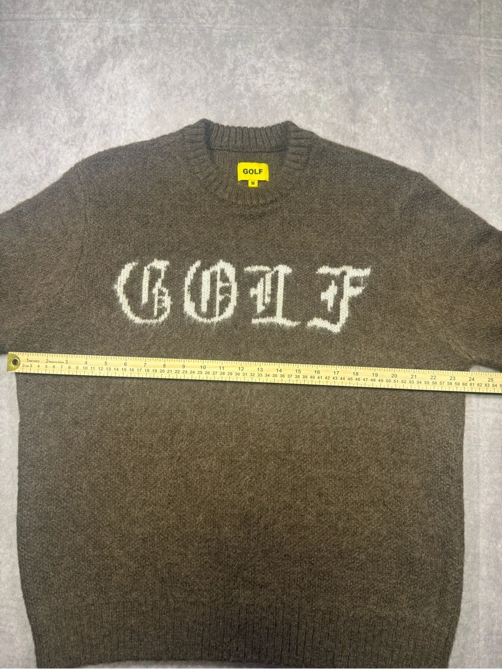 EUC Golf Wang Stab Mohair Brown Crewneck Sweater with White GOLF Logo - M
